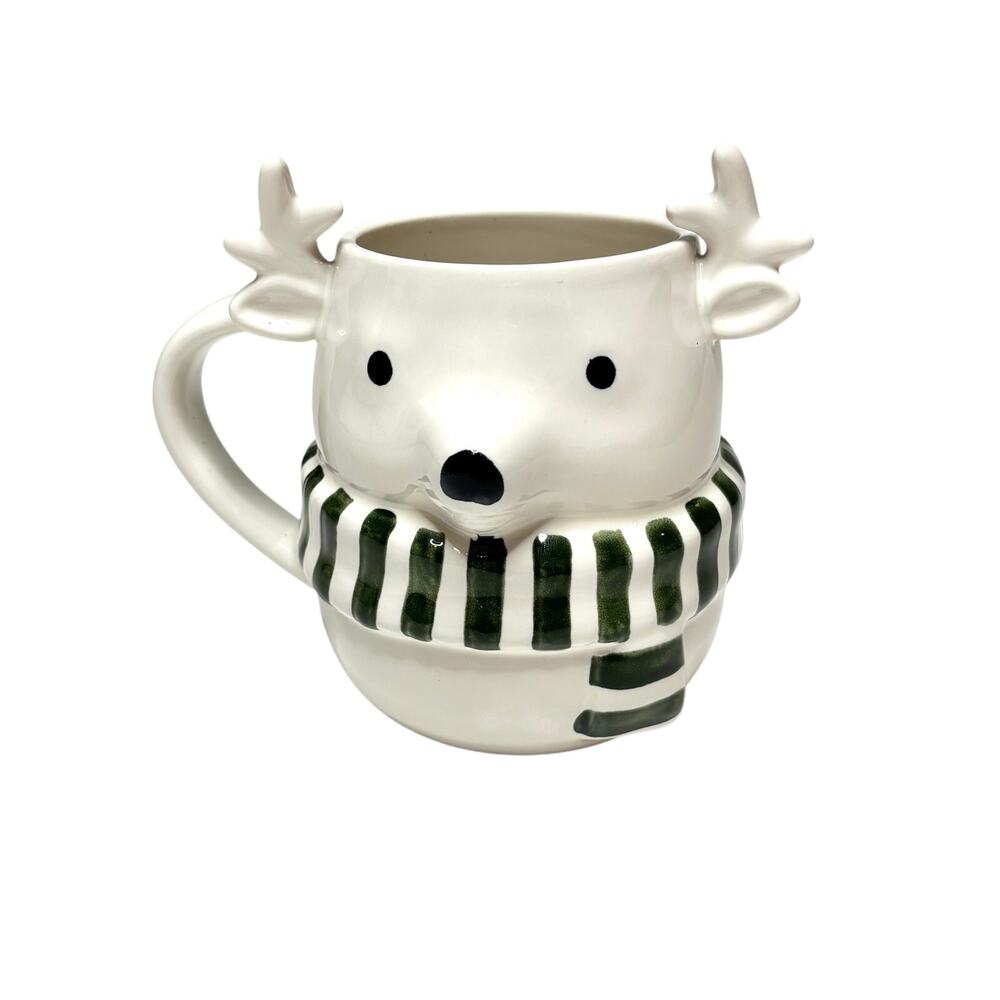 Crate & Barrel Snowy Reindeer Mug